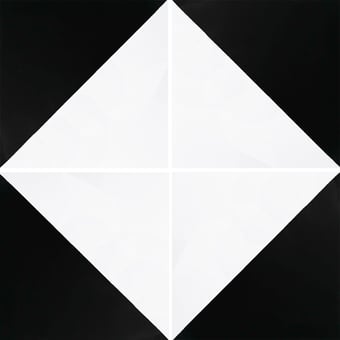 Baldosa hidráulica Triangle Black, White Carodeco
