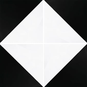 Piastrella di cemento Triangle Black, White Carodeco