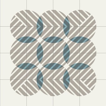 Tappeti piastrelle ciment Flocons carré Moleskin Carodeco