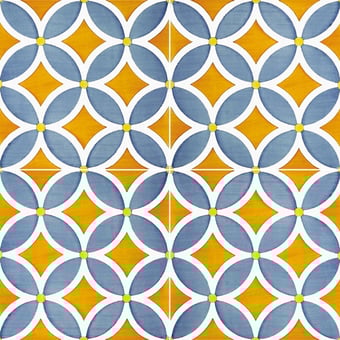 Baldosa Plagiano Arancio/Azzurro Francesco De Maio