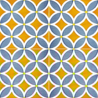 Piastrella Plagiano Arancio/Azzurro Francesco De Maio