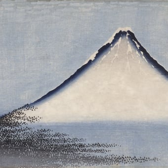 Carta da parati murale Fuji Bleu Bleu Etoffe.com x Agence Musées Nationaux