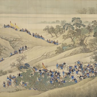 Papel pintado mural panorámico Voyage de l'Empereur Paysage Etoffe.com x Agence Musées Nationaux