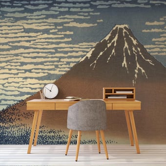 Papel pintado mural panorámico Mont Fuji Mont Fuji Etoffe.com x Agence Musées Nationaux