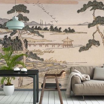 Papel pintado mural panorámico Oies de Katada Paysage Etoffe.com x Agence Musées Nationaux