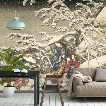 Papel pintado mural panorámico Fuite enneigée Hiver Etoffe.com x Agence Musées Nationaux