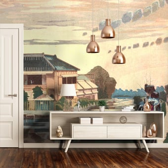 Papel pintado mural panorámico Crépuscule Paysage Etoffe.com x Agence Musées Nationaux