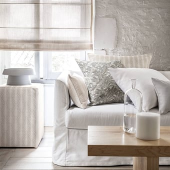 Tessuto Pigna Outdoor Blanc Petale / Acier Casamance