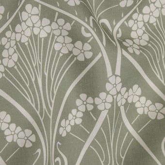 Ianthe Bloom Mono Fabric Pewter Liberty