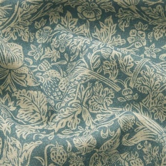 Strawberry Meadowfield Ladbroke Linen Fabric Lapis Liberty