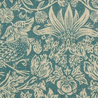 Strawberry Meadowfield Ladbroke Linen Fabric Lapis Liberty