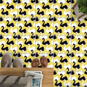 Cygne cement Tile Jaune Beauregard Studio