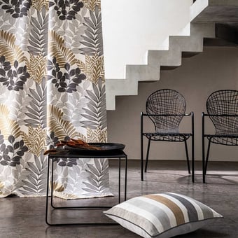 Tissu Les Cabines Jaune Or/Mordore Casamance