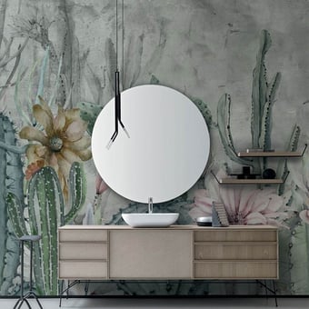 Cereus Panel Tropical Inkiostro Bianco