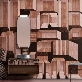 Intarsi Panel Wood Inkiostro Bianco