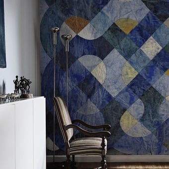 Riverberi Panel Cobalt Inkiostro Bianco