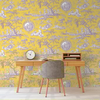 Papel pintado Chasse de Diane Bleu Charles Burger