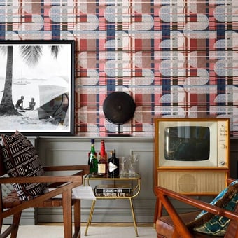Panoramatapete Interference Brown/Taupe Mindthegap