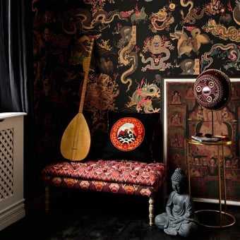 Papier peint panoramique Dragons Of Tibet Red/Gold Mindthegap