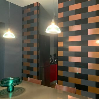 Block Wallpaper Copper Burnish/Charcoal Erica Wakerly