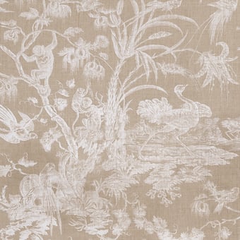 Singe et Autruche Fabric Orange Olivades