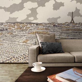 Papel pintado mural panorámico Jardin de Grenelles Sépia Etoffe.com x Agence Musées Nationaux