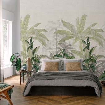 Papel pintado mural panorámico Oléa Blanc Casamance