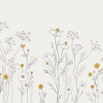 Papel pintado mural panorámico A travers Champs Jaune Lilipinso