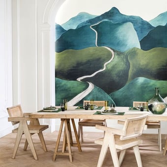 Papel pintado mural panorámico Toscana Émeraude Casamance
