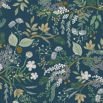 Juniper Forest adhesive wallpaper Evergreen Rifle Paper Co.