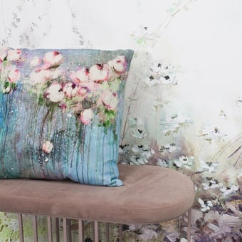 Coussin Bleu d'Avril 50x50 cm Illustre Paris