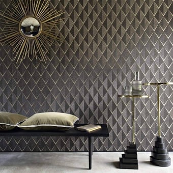 Revêtement mural Sisal Losange Beige Argent CMO Paris