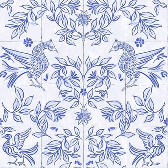 Cerâmica Wallpaper Blue Coordonné