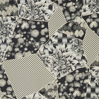 Hanatsugi Shogun Fabric Nero K3 design by Kenzo Takada