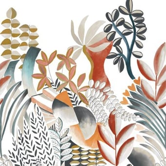 Papel pintado mural panorámico Artemis Noir/Emeraude Casamance