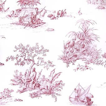 Carta da parati Robinson Crusoe Bleu Charles Burger