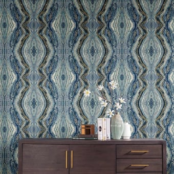Papel pintado adhésif Kaleidoscope Charcoal York Wallcoverings