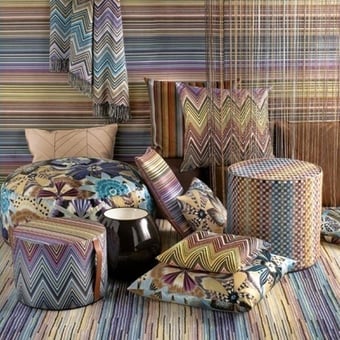 Pouf cylinodrique Maseko Rose Missoni Home