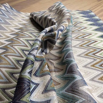 Pouf cylinodrique Masuleh Bleu Missoni Home