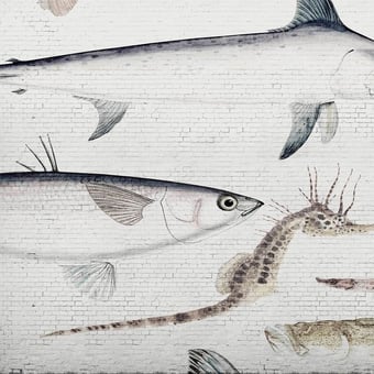 White Brick Wall & Fish Panel White Brick Wall & Fish Les Dominotiers