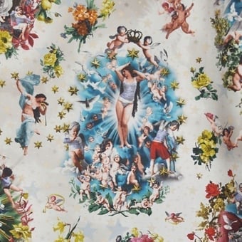 Angelots Fabric Ecarlate Jean Paul Gaultier