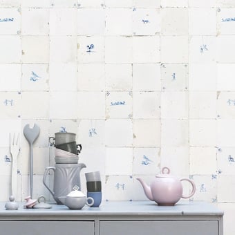 Tiles Wallpaper White Studio Ditte