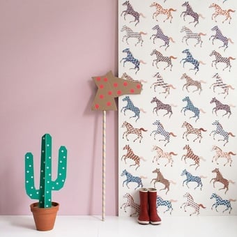 Horses Wallpaper White Studio Ditte