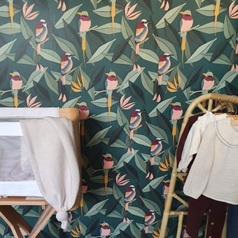 Carta da parati Birds Green Studio Ditte