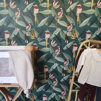 Papier peint Birds Green Studio Ditte