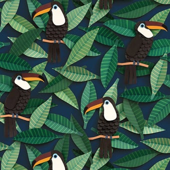 Carta da parati Toucan Green Studio Ditte