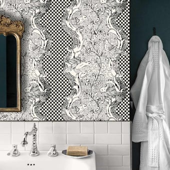 Papel pintado mural panorámico Damier Noir/Blanc Le Grand Siècle