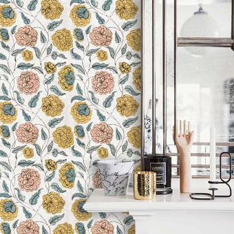 Papel pintado mural panorámico Pavot Jaune Le Grand Siècle