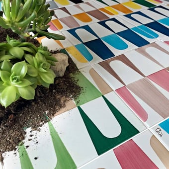 Cunningham Comb Tile Verde Bosco/Avana/Verde Costiera Cevi