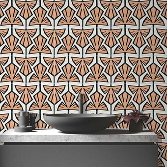Végétal cement Tile Blanc/Noir Beauregard Studio